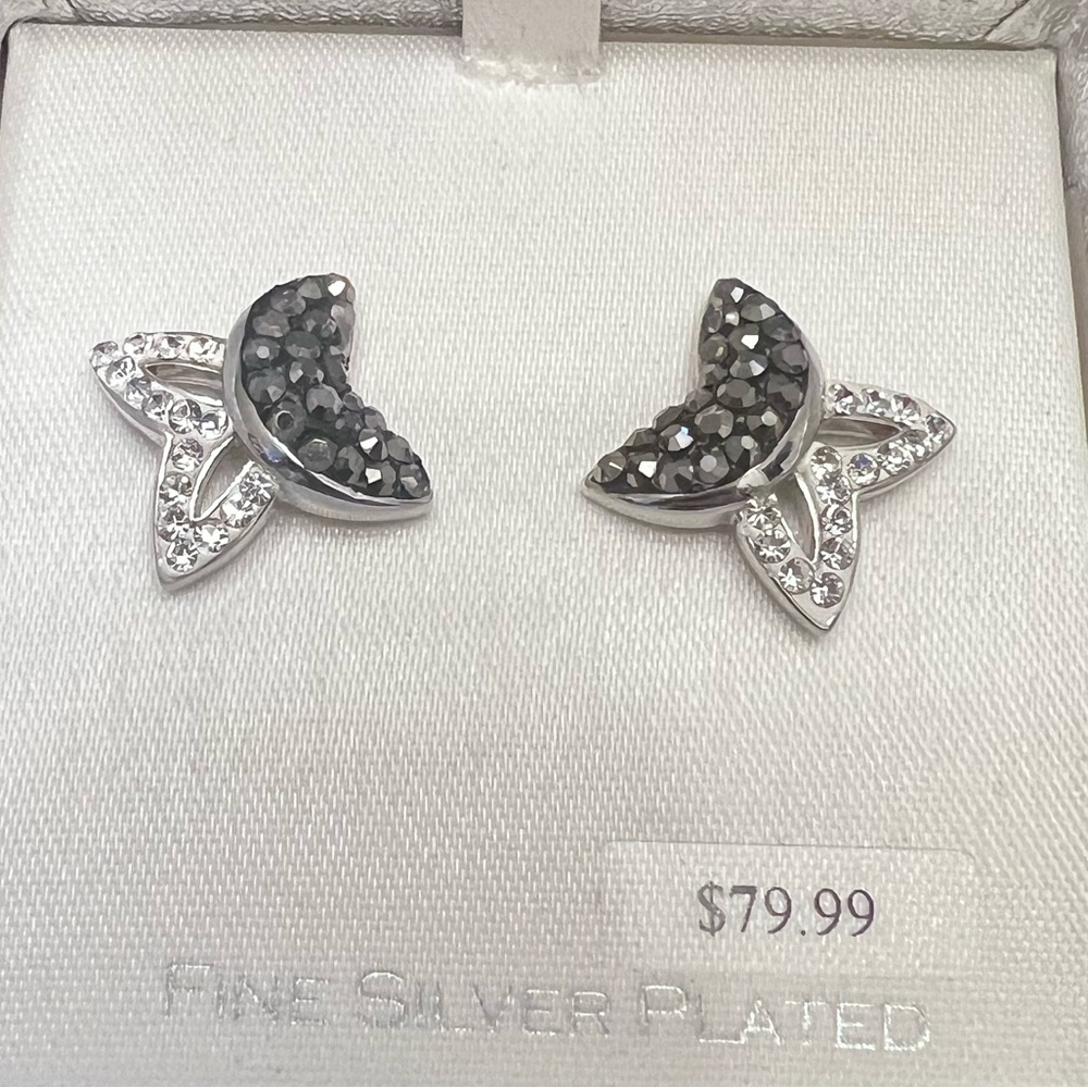 Fine silver plated butterfly earrings